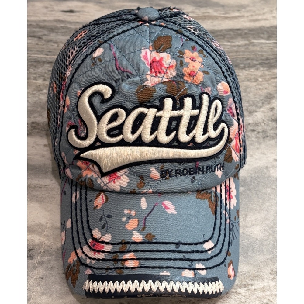 Robin Ruth Seattle Blue Floral Snapback NWT